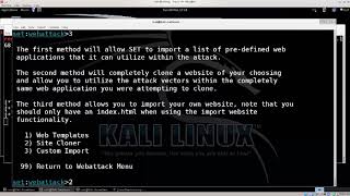 Learn Kali Linux Episode 51 Website Cloning Using SEToolkit [upl. by Pinchas]