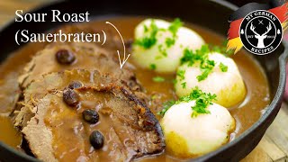 Sour Roast  Sour Beef  German Sauerbraten Recipe ✪ MyGermanRecipes [upl. by Leugimesoj]