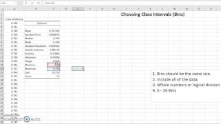 Choosing Class Intervals Excel Bins [upl. by Ag]