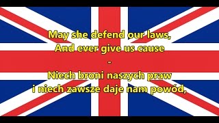 Hymn Wielkiej Brytanii  Anthem of UK ENPL tekst [upl. by Haisoj811]