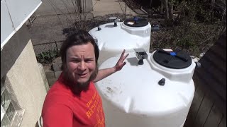 Installing 1000 Gallons Of Surplus Tanks for Rain Water Storage [upl. by Yssirhc215]