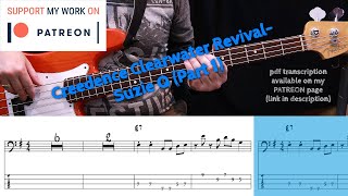 Creedence Clearwater Revival  Suzie Q Bass cover with tabs [upl. by Hgielrebmik368]