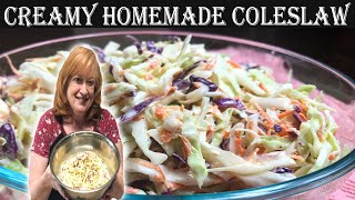 HOMEMADE CREAMY COLESLAW  How to Make Easy Coleslaw Recipe [upl. by Ydassac217]