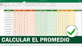 Como sacar promedio en Excel Calcular Promedio [upl. by Quillon]