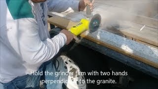 How to cut granite using a grinder and diamond blade  D I Y [upl. by Rickert732]