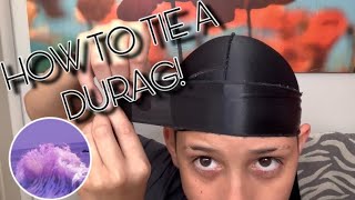 How to tie a durag first tutorial [upl. by Idhem99]