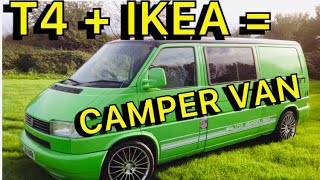 VW T4 DIY Camper van Conversion Using Ikea furniture Van life Self Build Van Tour  sprinter next [upl. by Ntsud]