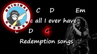 Bob Marley  Redemption song  Chords amp Lyrics [upl. by Ellebana290]