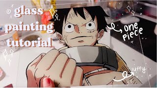 ANIME GLASS PAINTING TUTORIAL 🍥 [upl. by Candide320]