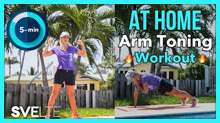 5 Minute Arm Toning Workout  At Home Routine [upl. by Airdnas]