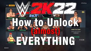 WWE 2K22 How to Unlock almost Everything Tutorial [upl. by Rhu]