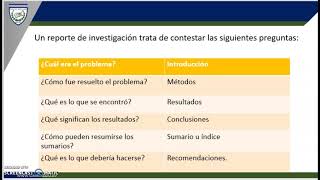 Estructura del reporte de investigación [upl. by Pravit358]