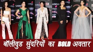 Stardust Awards Priyanka Kajol Anushka Sonam sizzles on red carpet Watch Video  FilmiBeat [upl. by Witcher]