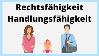 Rechtsfähigkeit und Handlungsfähigkeit  einfach erklärt [upl. by Hillyer235]