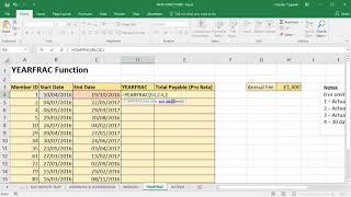 Use Excels YEARFRAC Function for ProRata Calculations [upl. by Vlad474]