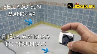 CÓMO ELIMINAR MANCHAS EN BAÑERA Y COMO SELLAR CON SILICONA SIN ENSUCIAR [upl. by Eadas276]