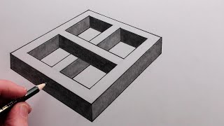 How to Draw a 3D Optical Illusion Easy [upl. by Ataymik]