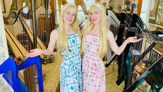 How many harps do the Harp Twins have Harp Room Tour [upl. by Lyall960]