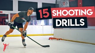 15 HOCKEY SHOOTING DRILLS PERFECT FOR AT HOME 🏒 [upl. by Sirrap737]