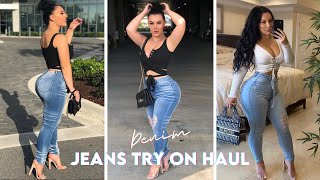 JEANS TRY ON HAUL NEW JEANS ATTENTION FOR CURVY PETITE GIRLS 😍 [upl. by Eenat]