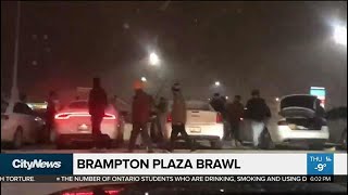 Brampton plaza brawl Warning graphic content [upl. by Forest753]