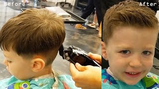 How to Cut Little Boys Hair with Clippers amp Scissors  Blending and Cowlick Instruction [upl. by Rois]