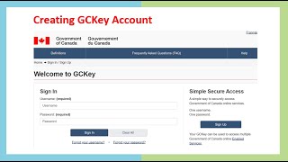 Creating GCKey Account Canada Application [upl. by Samohtnhoj135]