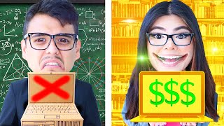 RICH STUDENT VS BROKE STUDENT  10 CRAZY BODY SWAP SITUATIONS amp SCHOOL HACKS BY CRAFTY HACKS PLUS [upl. by Ahtnama]