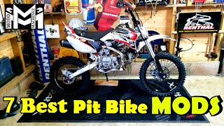 7 Best UpgradesMods For PIT BIKES [upl. by Aratas540]