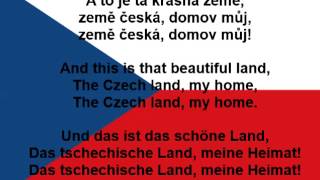 Česká hymna  Czech anthem  Tschechische Nationalhymne lyrics text [upl. by Marcell]