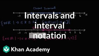 Intervals and interval notation  Functions  Algebra I  Khan Academy [upl. by Yednil]