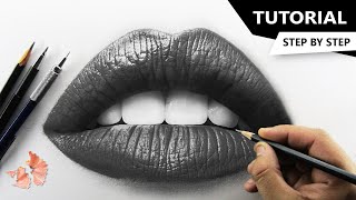 How to Draw Realistic LIPS  Tutorial for BEGINNERS [upl. by Adila]