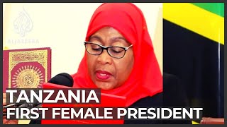 Tanzania swears in new president after sudden death of Magufuli [upl. by Junia]