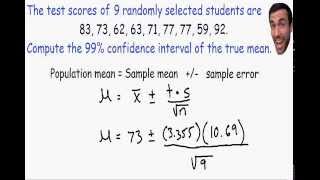 Confidence Intervals  using t distribution [upl. by Raddie583]