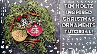 Tim Holtz Inspired Ornaments Tutorial [upl. by Enilekaj]