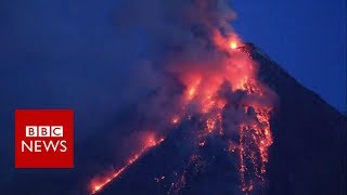 Timelapse of Philippines volcano eruption  BBC News [upl. by Arema]