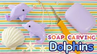 SOAP CARVING  Dolphins  Easy Tutorial  ASMR  DIY  Satisfying [upl. by Kinzer]