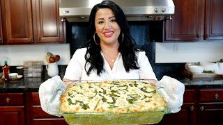 FAMOUS Baked Mexican Chicken and Rice Poblano Casserole Recipe [upl. by Lakin]