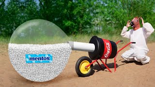 EXPERIMENT Coca Cola and Mentos in to GIANT Balloon [upl. by Ruhtra]