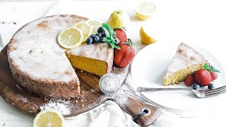 Homemade Lemon Polenta Cake Recipe  Lemon Icing [upl. by Son507]