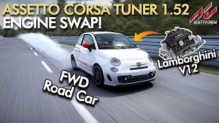 How to ENGINE SWAP  Assetto Corsa Car Tuner 152 Tutorial  Lamborghini V12 dropped in a FWD Car [upl. by Nivlag]