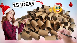 15 MANUALIDADES PARA NAVIDAD CON ROLLOS DE PAPEL Y TUBOS DE CARTÓN IDEAS NAVIDEÑAS 2024 [upl. by Ophelia]