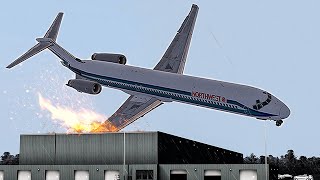 Crashing Immediately After Takeoff in Detroit  Alarming Silence  Northwest Airlines 255 [upl. by Mihalco]