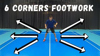 6 CORNERS FOOTWORK For Badminton Basic [upl. by Vivie]