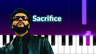 The Weeknd  Sacrifice Piano Tutorial [upl. by Oznole]