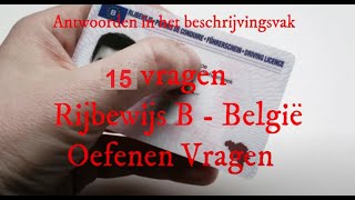 RIJBEWIJS B BELGIE  OEFENVRAGEN  5 [upl. by Agostino420]