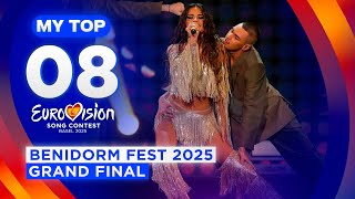 🇪🇸 Benidorm Fest 2025 MY TOP 8 FINAL [upl. by Anoyi]