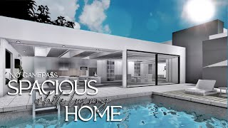 Bloxburg No Gamepass  Spacious White Luxury Home  Family Modern Mansion Speebuild [upl. by Kory]