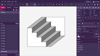 Gravit Designer Learn to Draw a Schroeder Stairs  Optical Illusion [upl. by Ikir987]