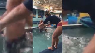 Video Shows Mom Throwing 9MonthOld Into Pool [upl. by Avuha]